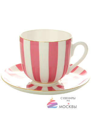 Чашка с блюдцем кофейная "Да и нет розовый с отводкой" Ландыш 2 ИФЗ