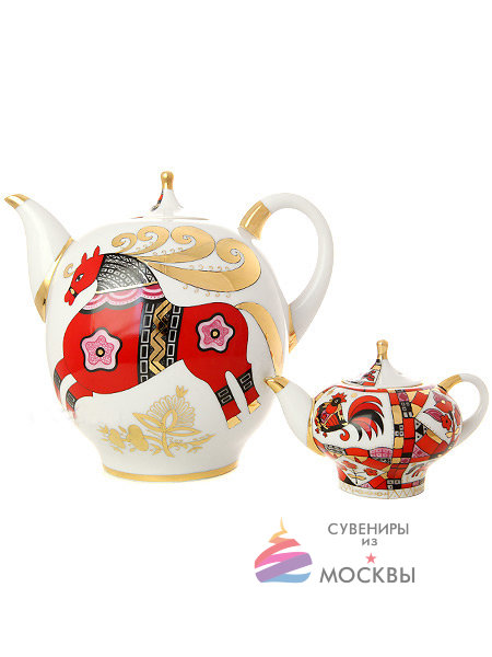 Комплект чайников "Новгородский", рисунок "Красный конь", ИФЗ