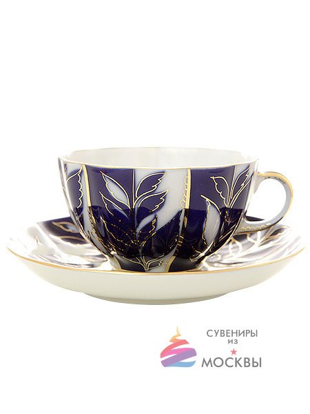 Чашка с блюдцем чайная "Зимний вечер" Тюльпан ИФЗ