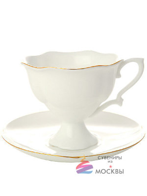 Чашка с блюдцем кофейная форма Наташа рисунок Золотая лента ИФЗ