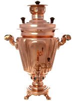 Угольный самовар 5 литров граненый медный, арт. 220026