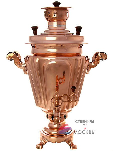 Угольный самовар 5 литров граненый медный, арт. 220026