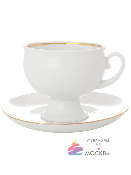 Чашка с блюдцем чайная "Золотой кантик" Классическая ЛФЗ