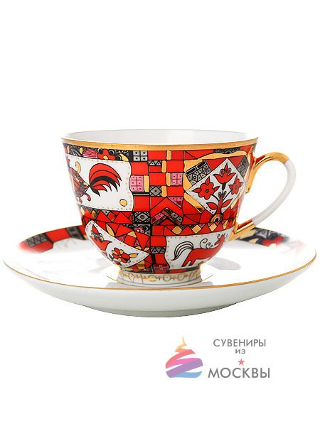 Чашка с блюдцем чайная "Красный конь" Весенняя ИФЗ