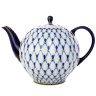 Фарфоровый доливной чайник форма "Тюльпан", рисунок "Кобальтовая сетка", Императорский фарфоровый завод