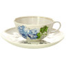 Чашка с блюдцем чайная Дулево форма "Тюльпан" рисунок "Голубая герань" 220 мл