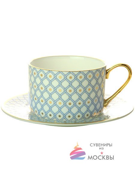 Чайная чашка с блюдцем форма Идиллия рисунок Азур № 1 ИФЗ