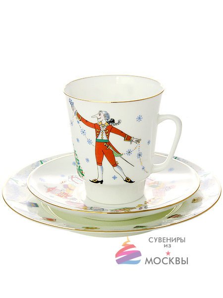 Комплект кофейный чашка и два блюдца "Балет Щелкунчик" Майская ИФЗ